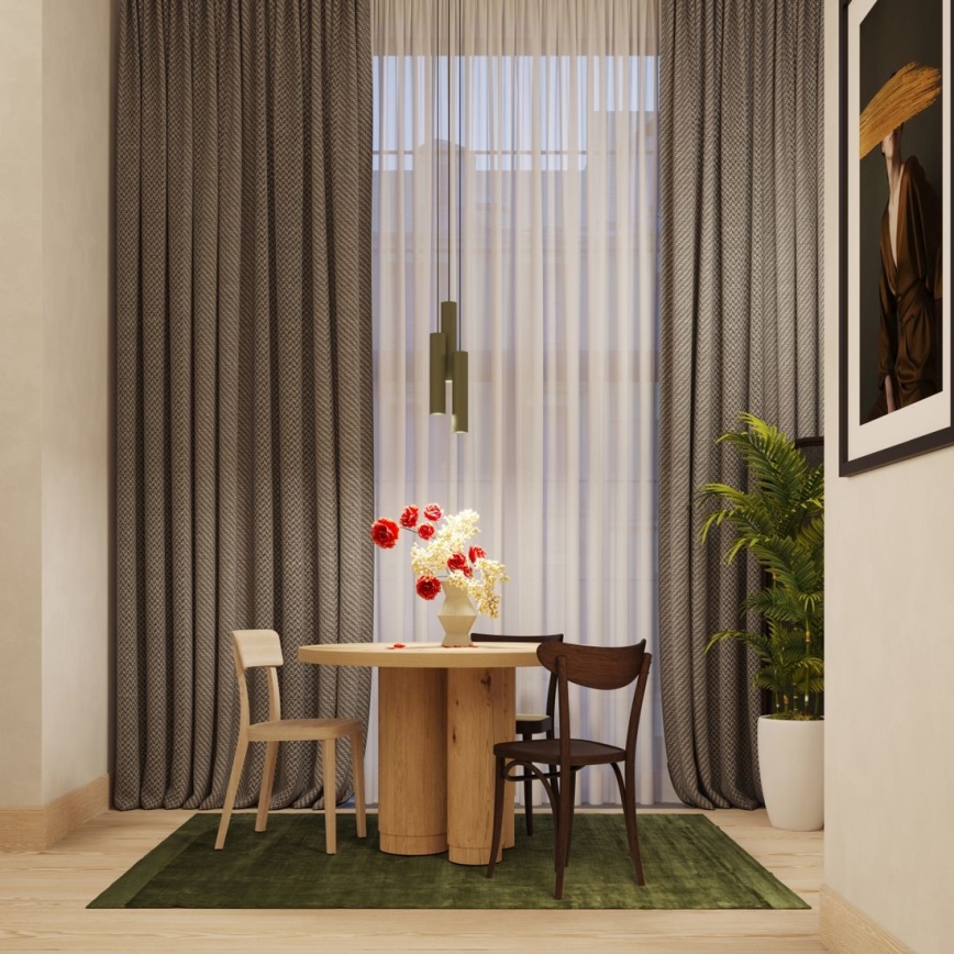 Ljuskrona med textilsladd LAGOS 3xGU10/10W/230V grön