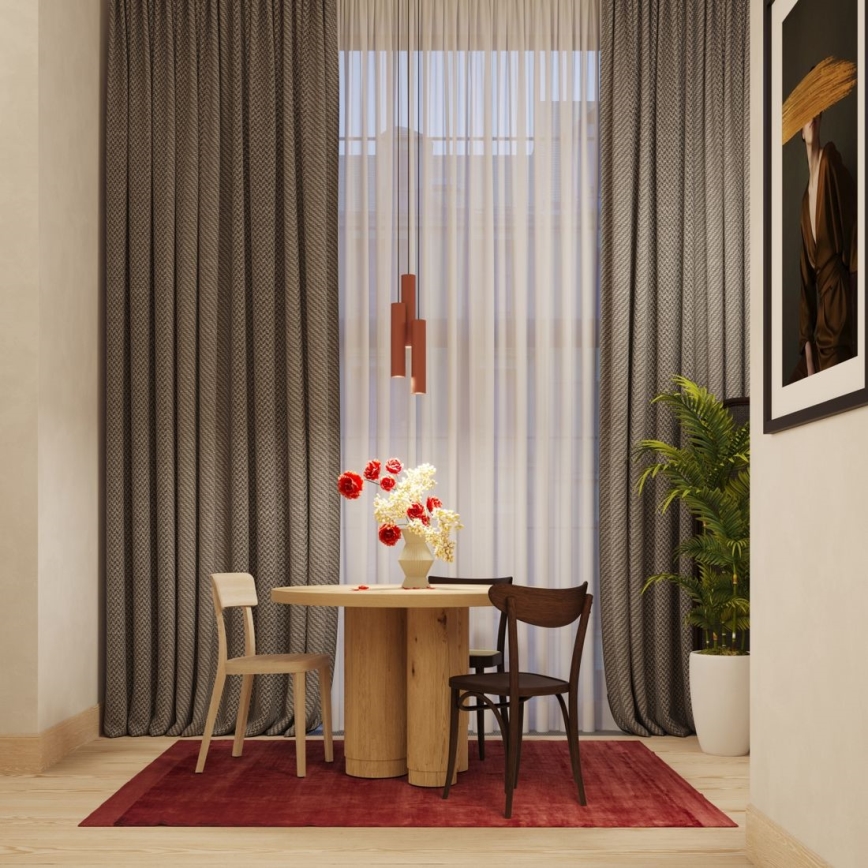 Ljuskrona med textilsladd LAGOS 1xGU10/10W/230V röd