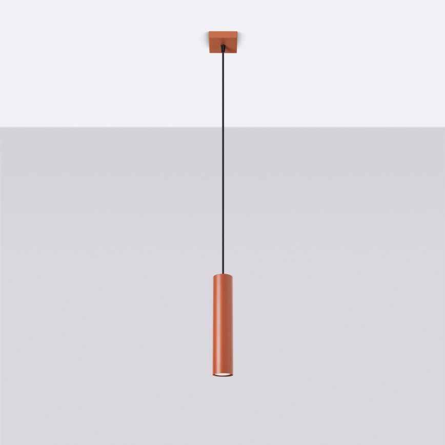 Ljuskrona med textilsladd LAGOS 1xGU10/10W/230V röd