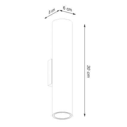 Vägglampa LAGOS 2xGU10/10W/230V röd