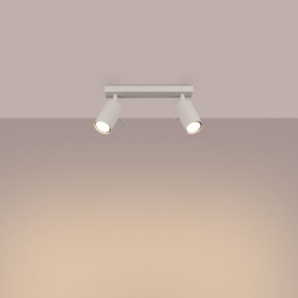 Spotlight RING 2xGU10/10W/230V grädde