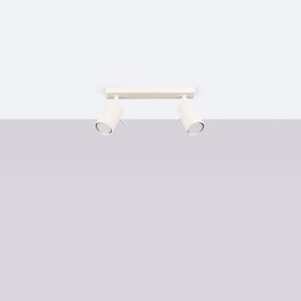 Spotlight RING 2xGU10/10W/230V grädde