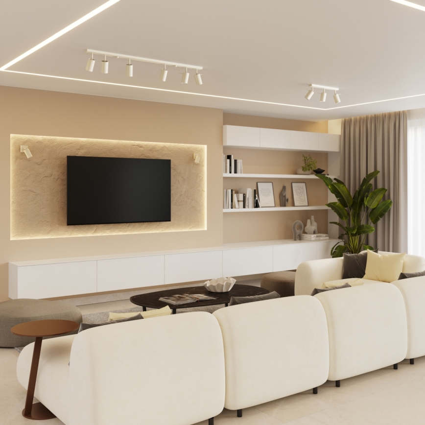 Spotlight RING 3xGU10/10W/230V grädde