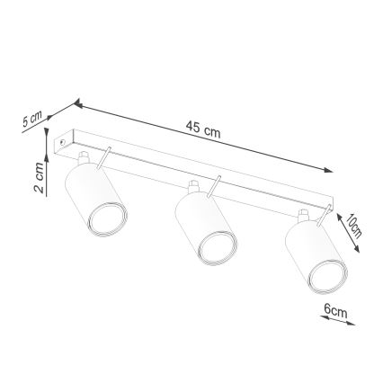 Spotlight RING 3xGU10/10W/230V grädde