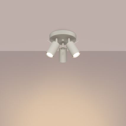 Spotlight RING 3xGU10/10W/230V grädde