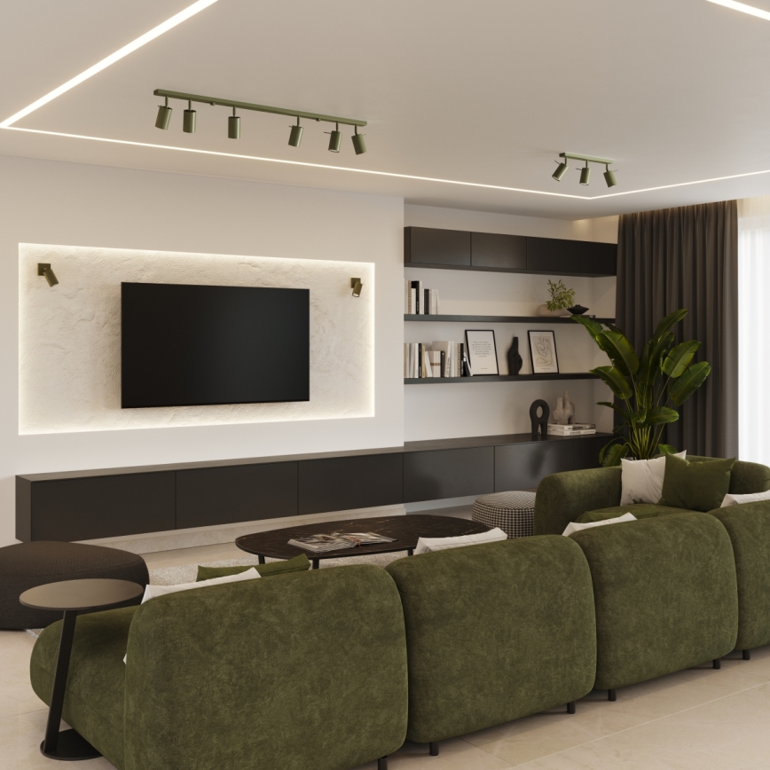 Väggspotlight RING 1xGU10/10W/230V grön