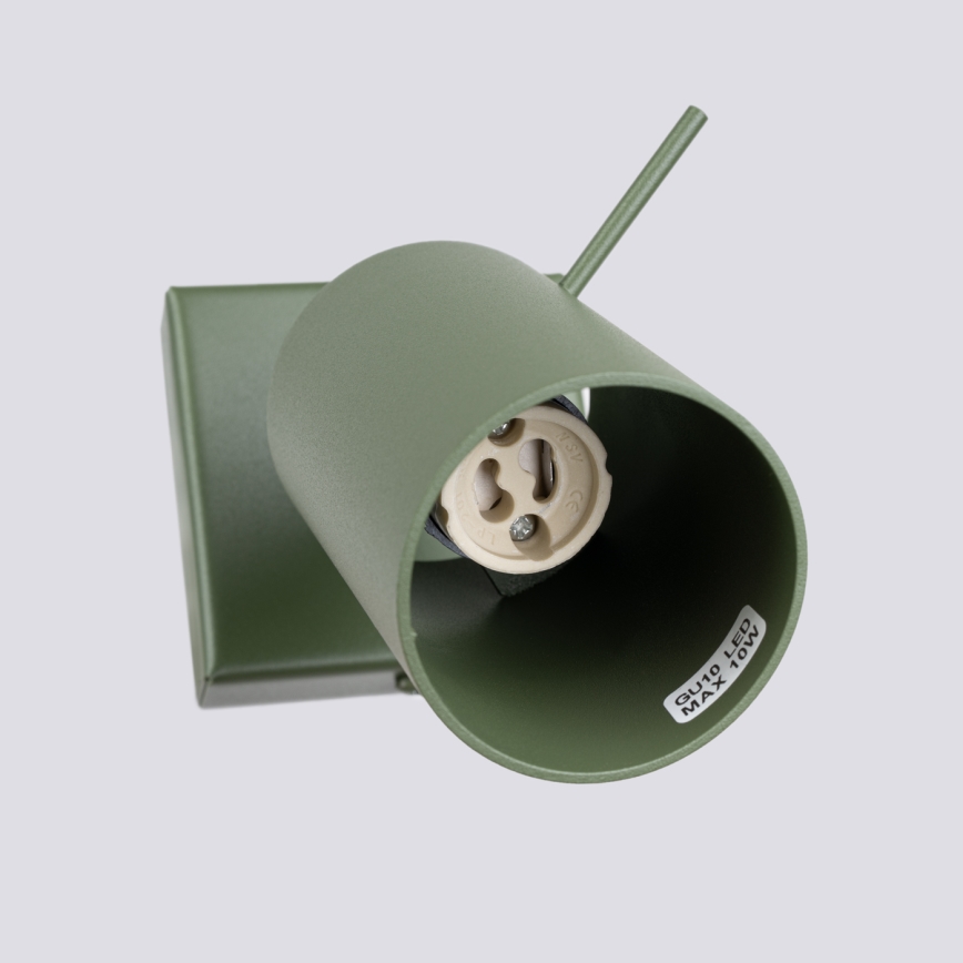 Väggspotlight RING 1xGU10/10W/230V grön