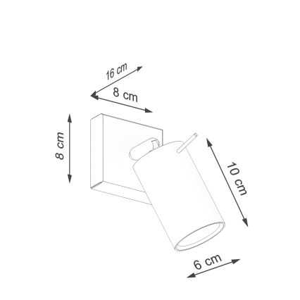 Väggspotlight RING 1xGU10/10W/230V röd