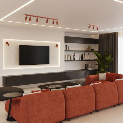 Spotlight RING 3xGU10/10W/230V röd