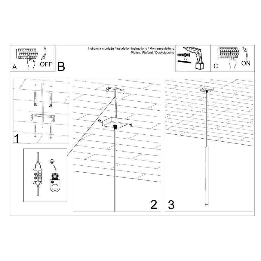 Ljuskrona med textilsladd PASTELO 1xG9/8W/230V grädde