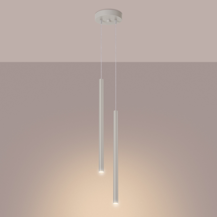 Ljuskrona med textilsladd PASTELO 2xG9/8W/230V grädde