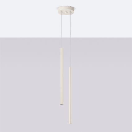 Ljuskrona med textilsladd PASTELO 2xG9/8W/230V grädde