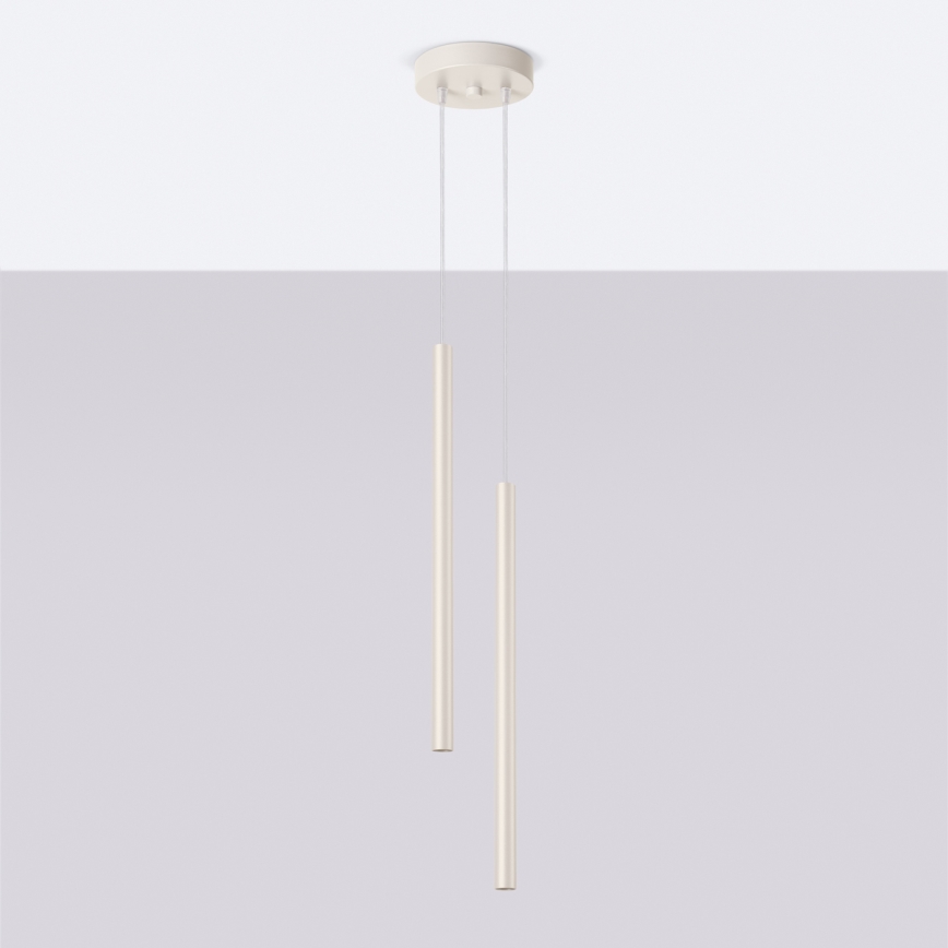 Ljuskrona med textilsladd PASTELO 2xG9/8W/230V grädde