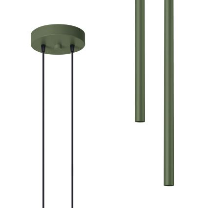 Ljuskrona med textilsladd PASTELO 2xG9/8W/230V grön