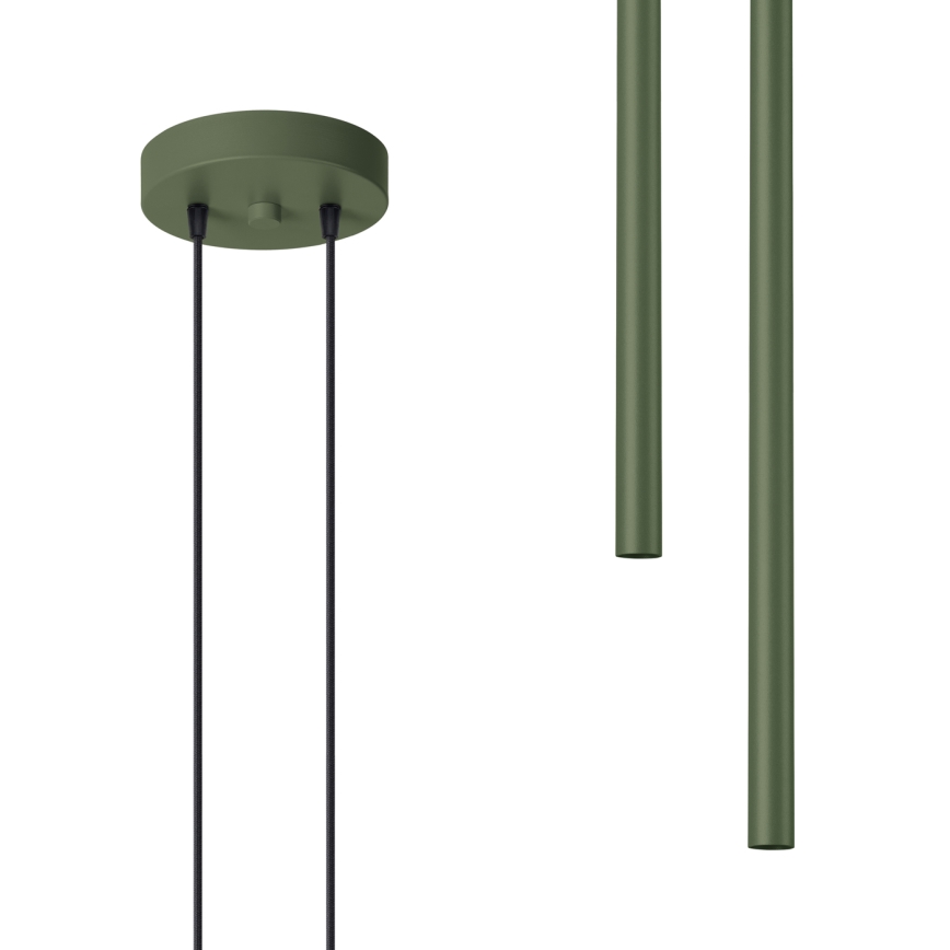 Ljuskrona med textilsladd PASTELO 2xG9/8W/230V grön