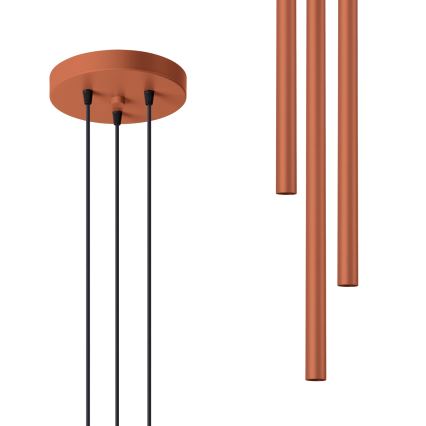 Ljuskrona med textilsladd PASTELO 3xG9/8W/230V röd