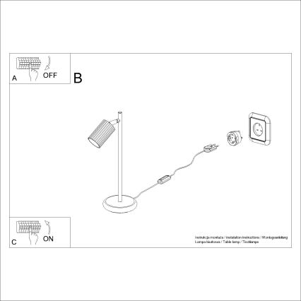 Bordslampa KARBON 1xGU10/10W/230V vit