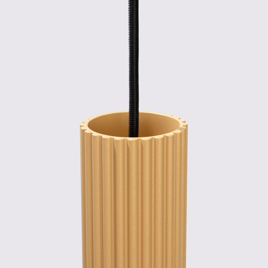 Ljuskrona med textilsladd KARBON 3xGU10/10W/230V guld