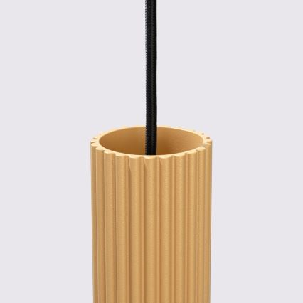 Ljuskrona med textilsladd KARBON 3xGU10/10W/230V guld