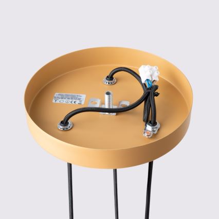 Ljuskrona med textilsladd KARBON 3xGU10/10W/230V guld