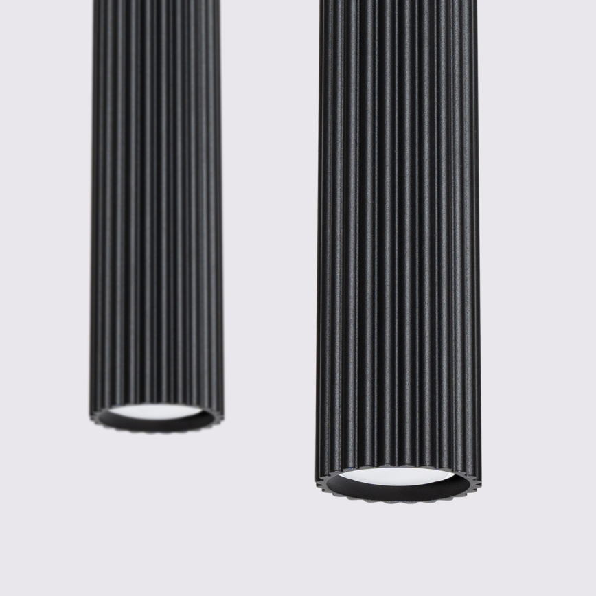 Ljuskrona med textilsladd KARBON 2xGU10/10W/230V svart