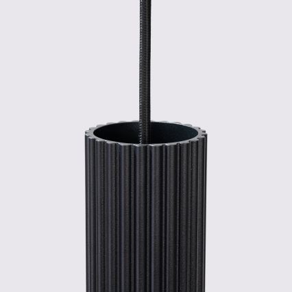 Ljuskrona med textilsladd KARBON 2xGU10/10W/230V svart