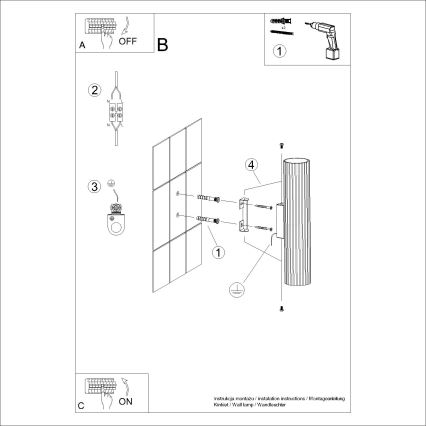 Vägglampa KARBON 2xGU10/10W/230V svart