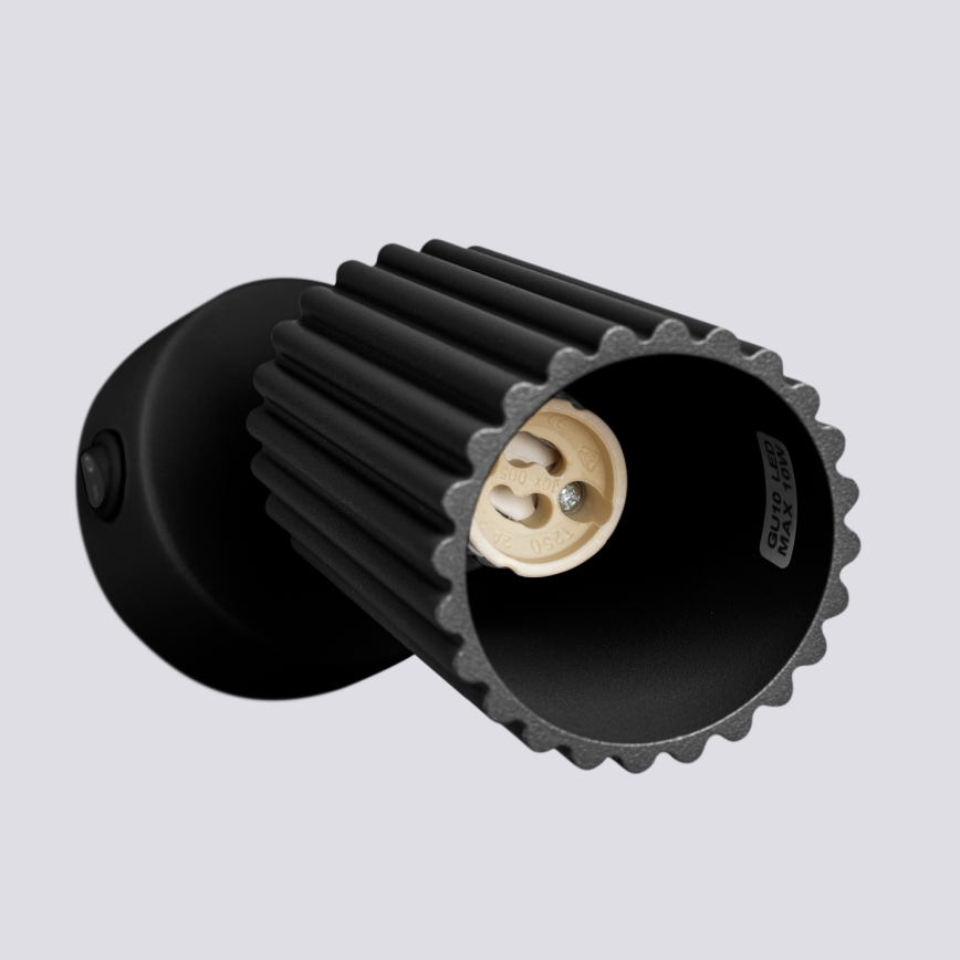 Väggspotlight KARBON 1xGU10/10W/230V svart
