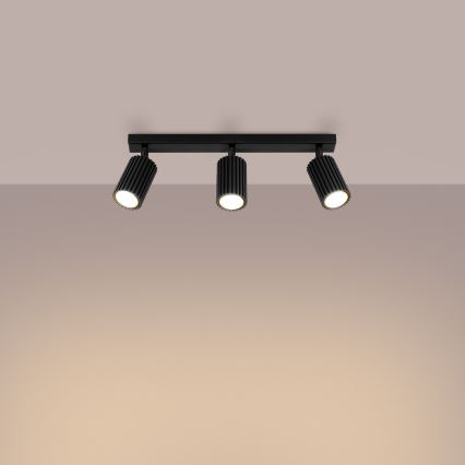 Spotlight KARBON 3xGU10/10W/230V svart