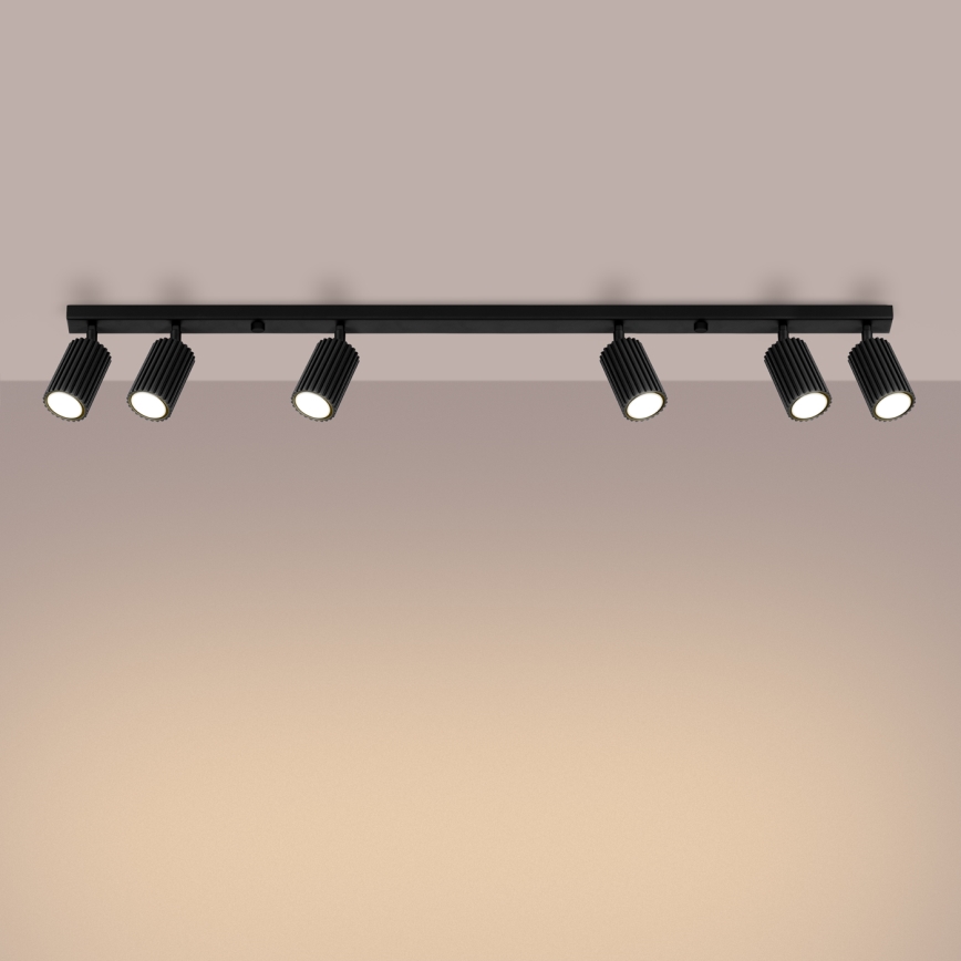 Spotlight KARBON 6xGU10/10W/230V svart