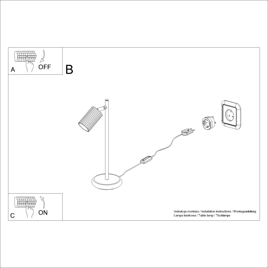 Bordslampa KARBON 1xGU10/10W/230V grädde