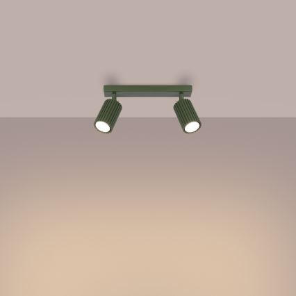 Spotlight KARBON 2xGU10/10W/230V grön