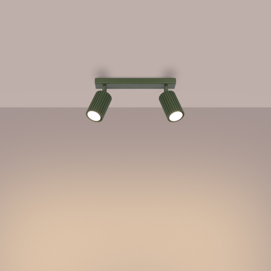 Spotlight KARBON 2xGU10/10W/230V grön