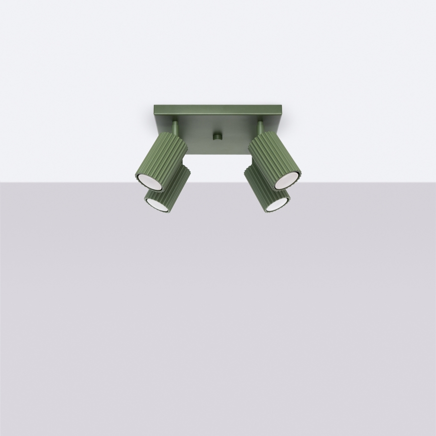 Spotlight KARBON 4xGU10/10W/230V grön