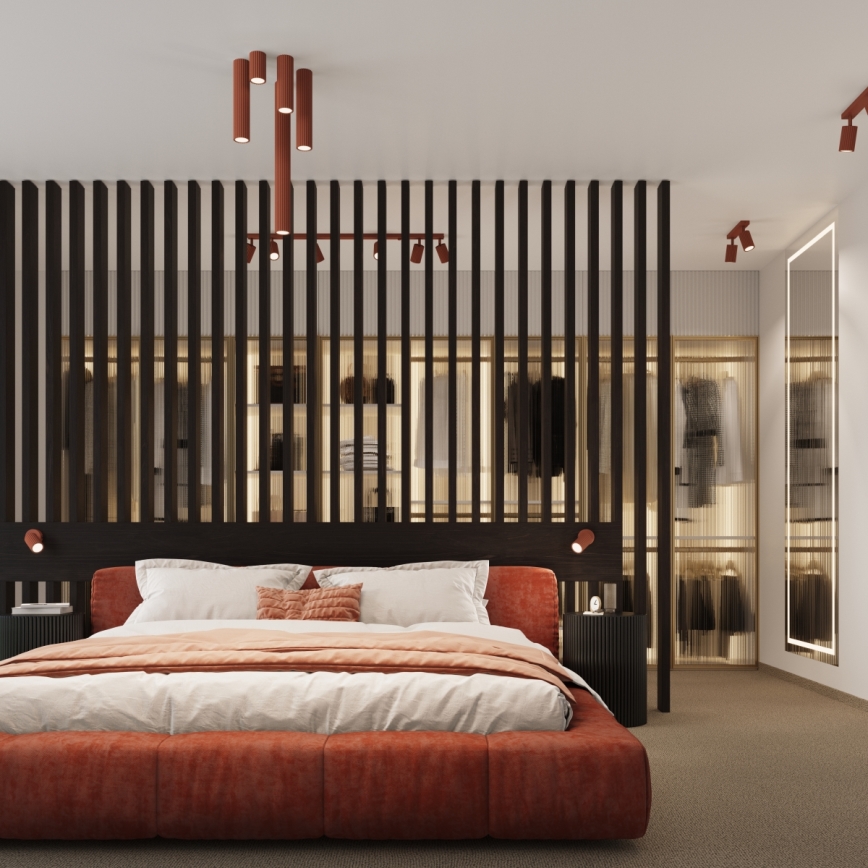 Spotlight KARBON 1xGU10/10W/230V 20 cm röd