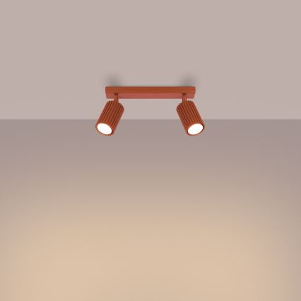 Spotlight KARBON 2xGU10/10W/230V röd