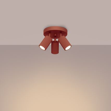 Spotlight KARBON 3xGU10/10W/230V röd