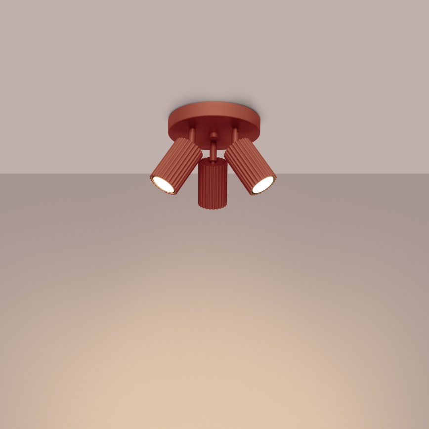 Spotlight KARBON 3xGU10/10W/230V röd