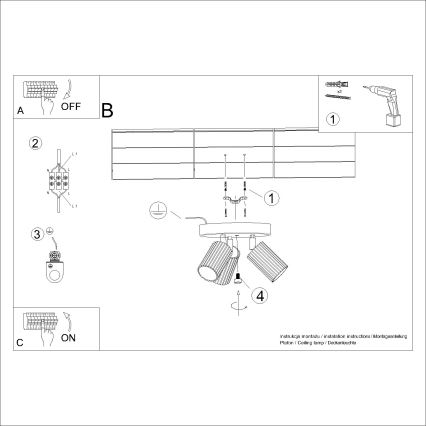 Spotlight KARBON 3xGU10/10W/230V röd