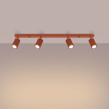 Spotlight KARBON 4xGU10/10W/230V röd