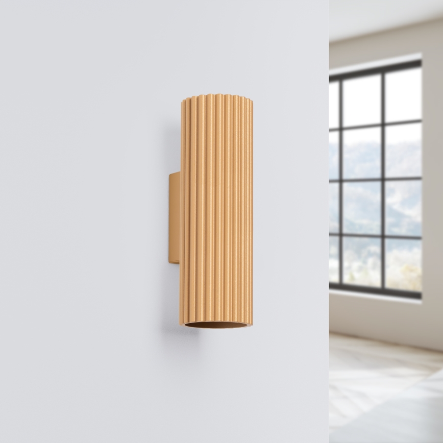 Vägglampa KARBON 2xGU10/10W/230V guld