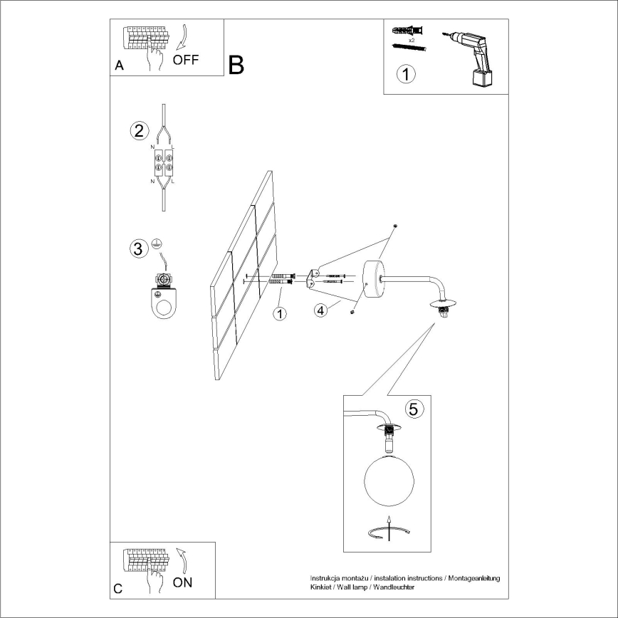 Vägglampa ASTRAL 1xG9/8W/230V svart