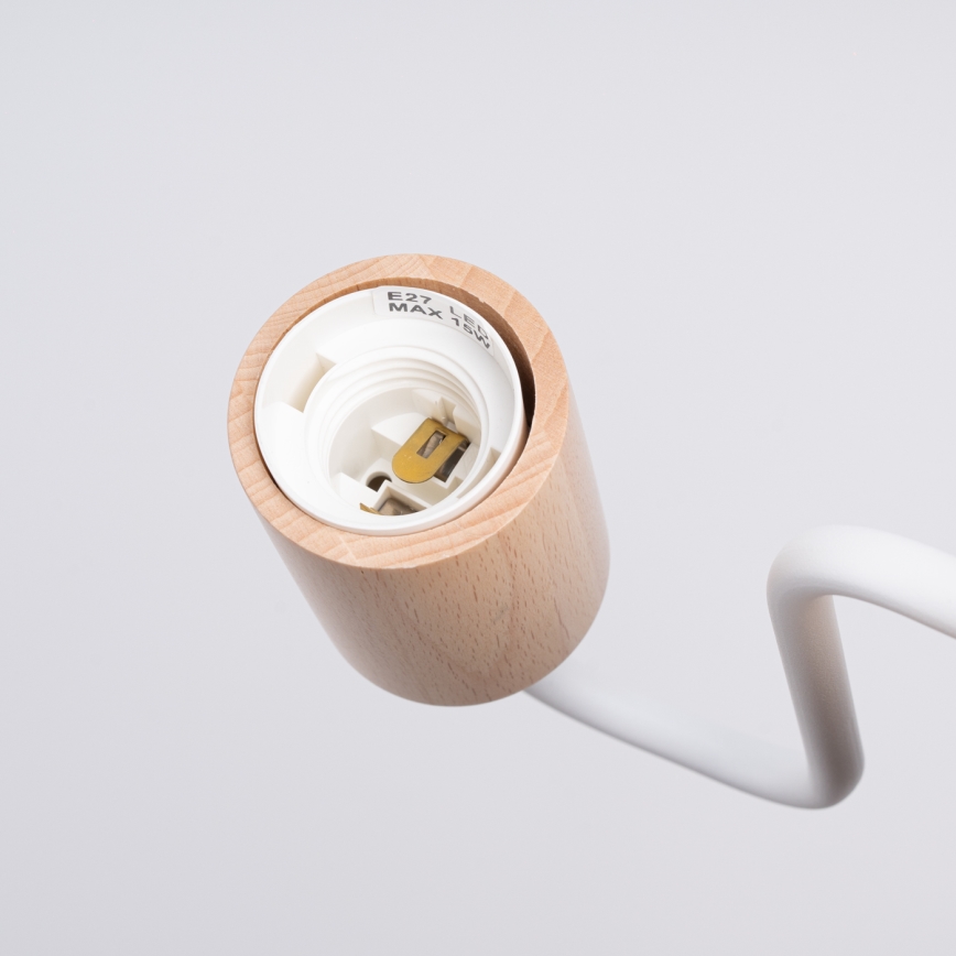 Vägglampa TIMBO 1xE27/15W/230V vit/beige/bok