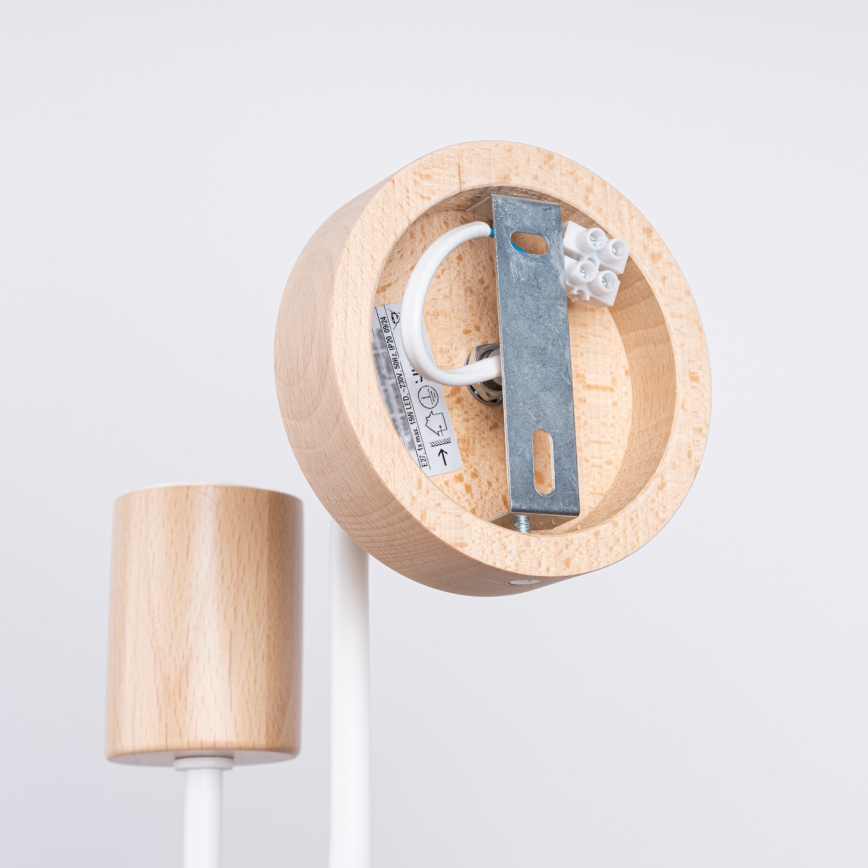 Vägglampa TIMBO 1xE27/15W/230V vit/beige/bok