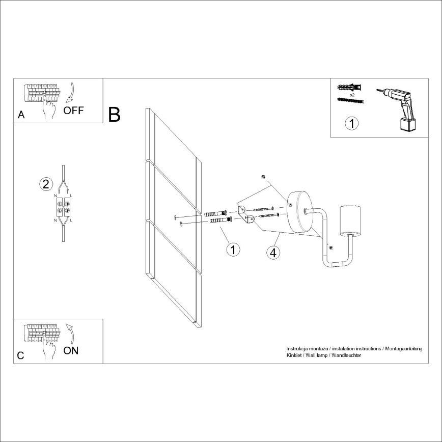 Vägglampa TIMBO 1xE27/15W/230V vit/beige/bok