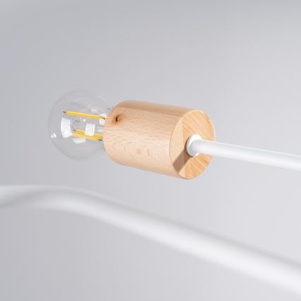 Ytmonterad ljuskrona TIMBO 6xE27/15W/230V vit/beige/bok