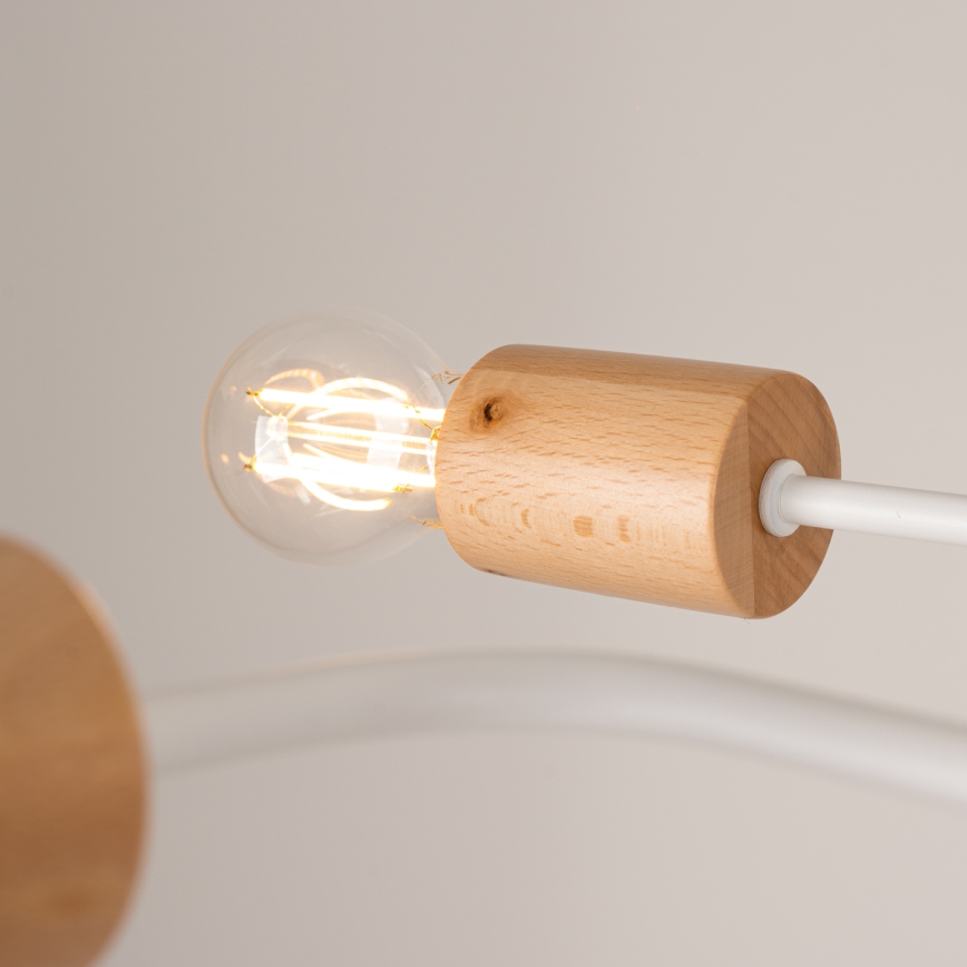 Ytmonterad ljuskrona TIMBO 8xE27/15W/230V vit/beige/bok