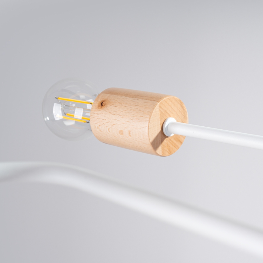 Ytmonterad ljuskrona TIMBO 8xE27/15W/230V vit/beige/bok