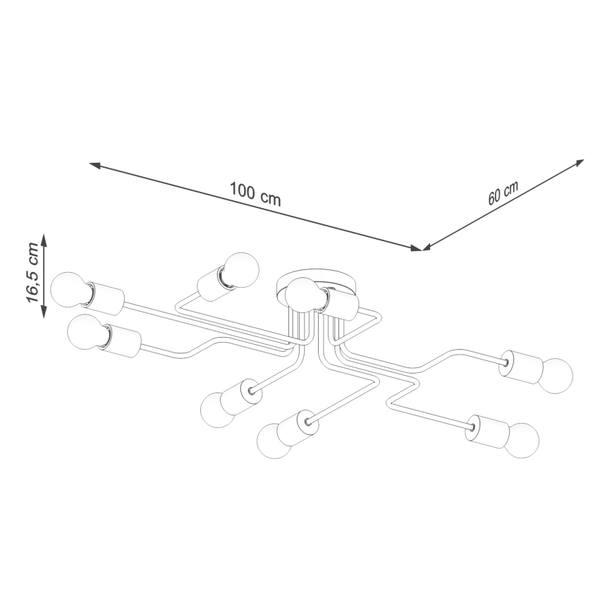 Ytmonterad ljuskrona TIMBO 8xE27/15W/230V vit/beige/bok