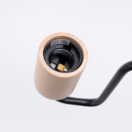 Vägglampa TIMBO 1xE27/15W/230V svart/beige/bok